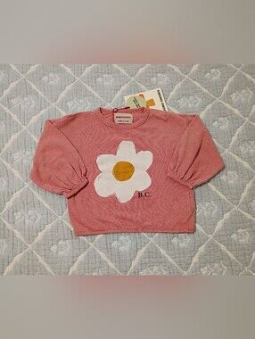 Bobo Choses Big Flower Puff Sleeve Shirt 9 Months NWT